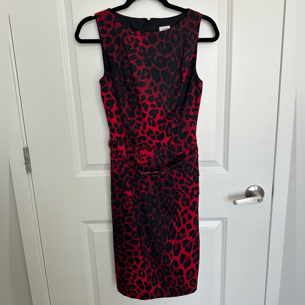 Red cache leopard dress - size 2
